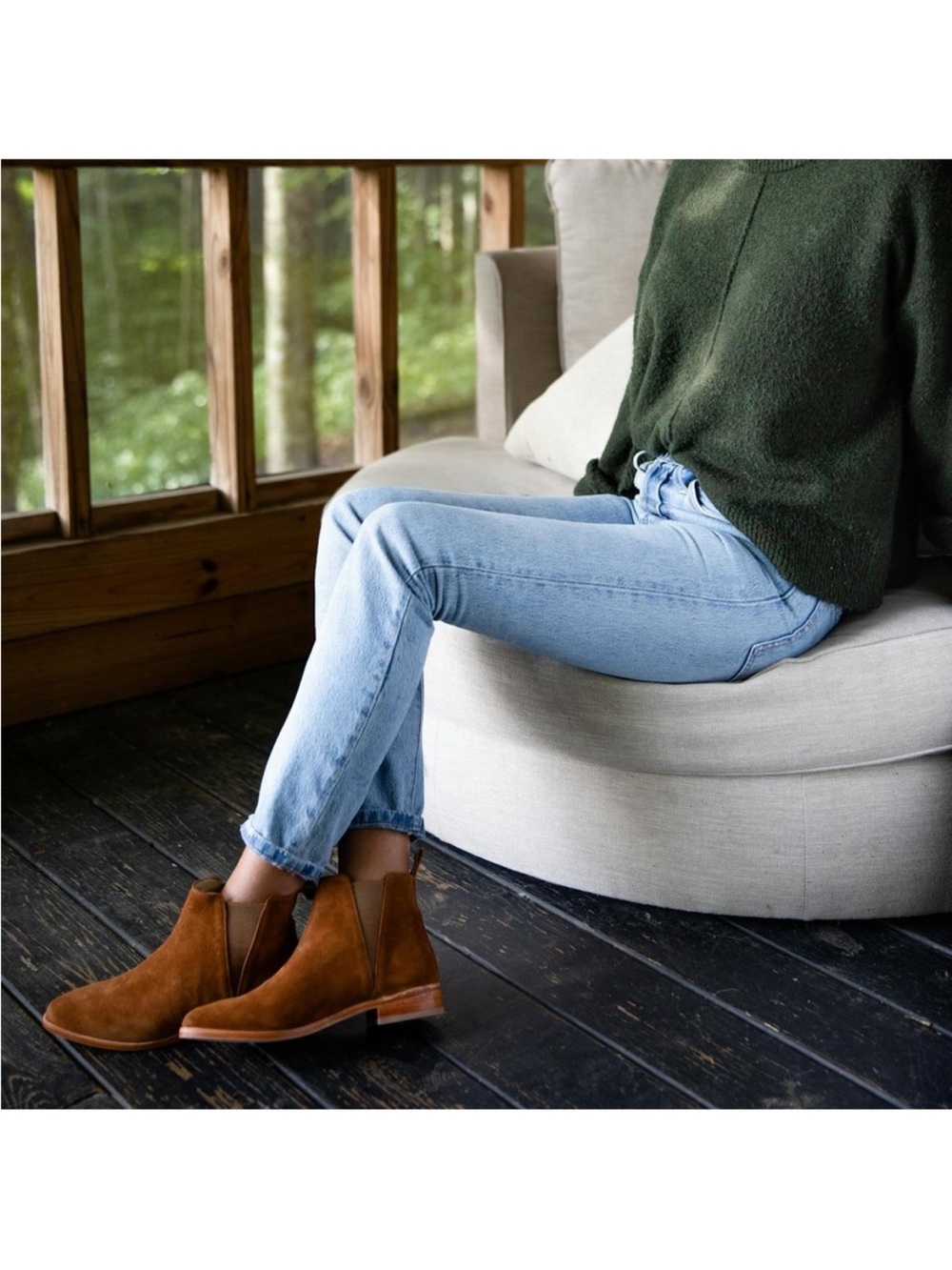 Nisolo X Anthropologie Chelsea Suede Boots in Nutmeg